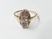 Ring yellow gold with zircons