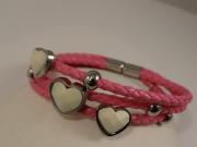 Bracelet  pink with harts