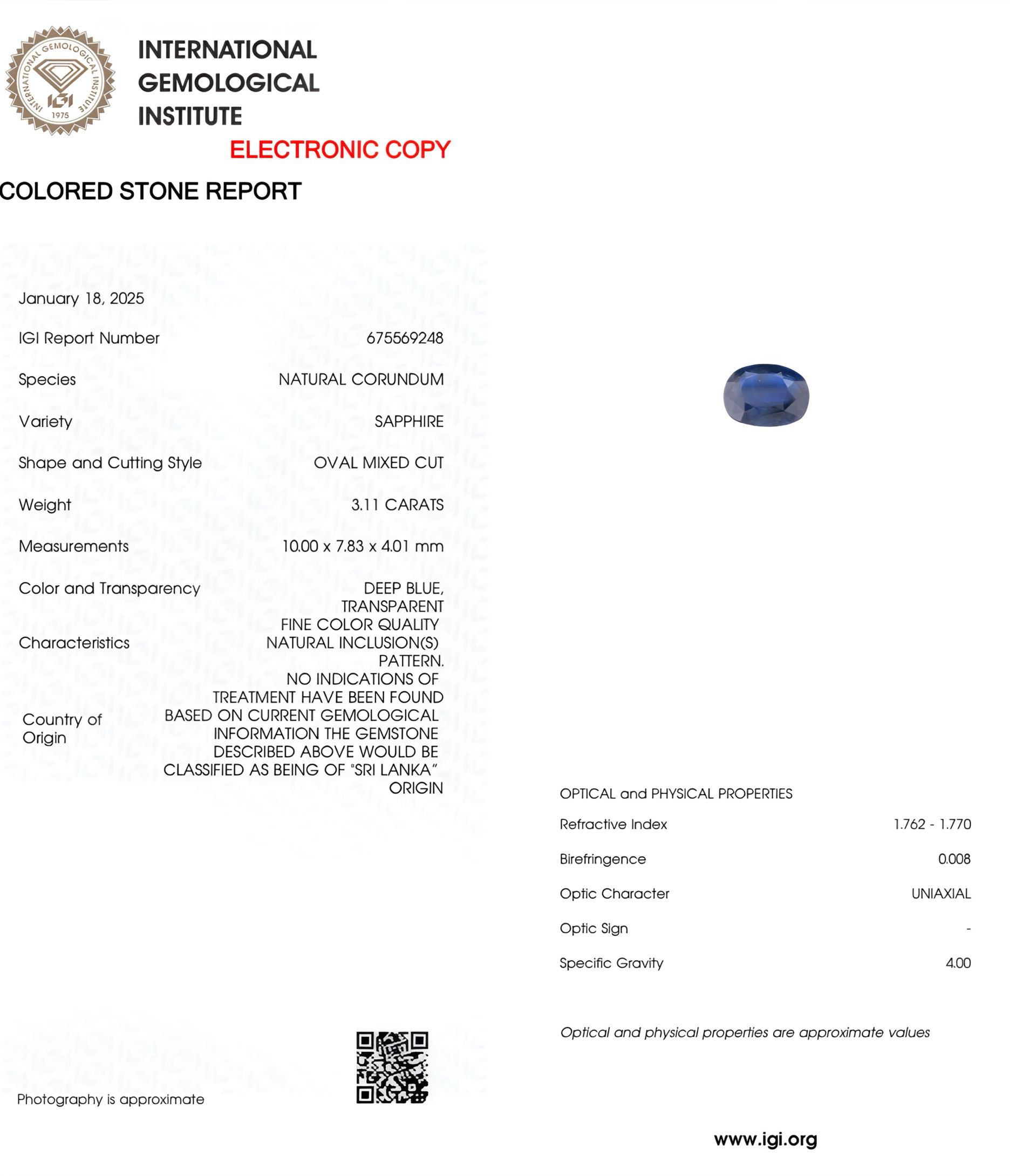 products/3321/5D1AB2DE-2261-4D5A-A5C3-6B6249D824A2.jpeg - Plavi safir 3.11 ct - Zlatara Petrović Beograd