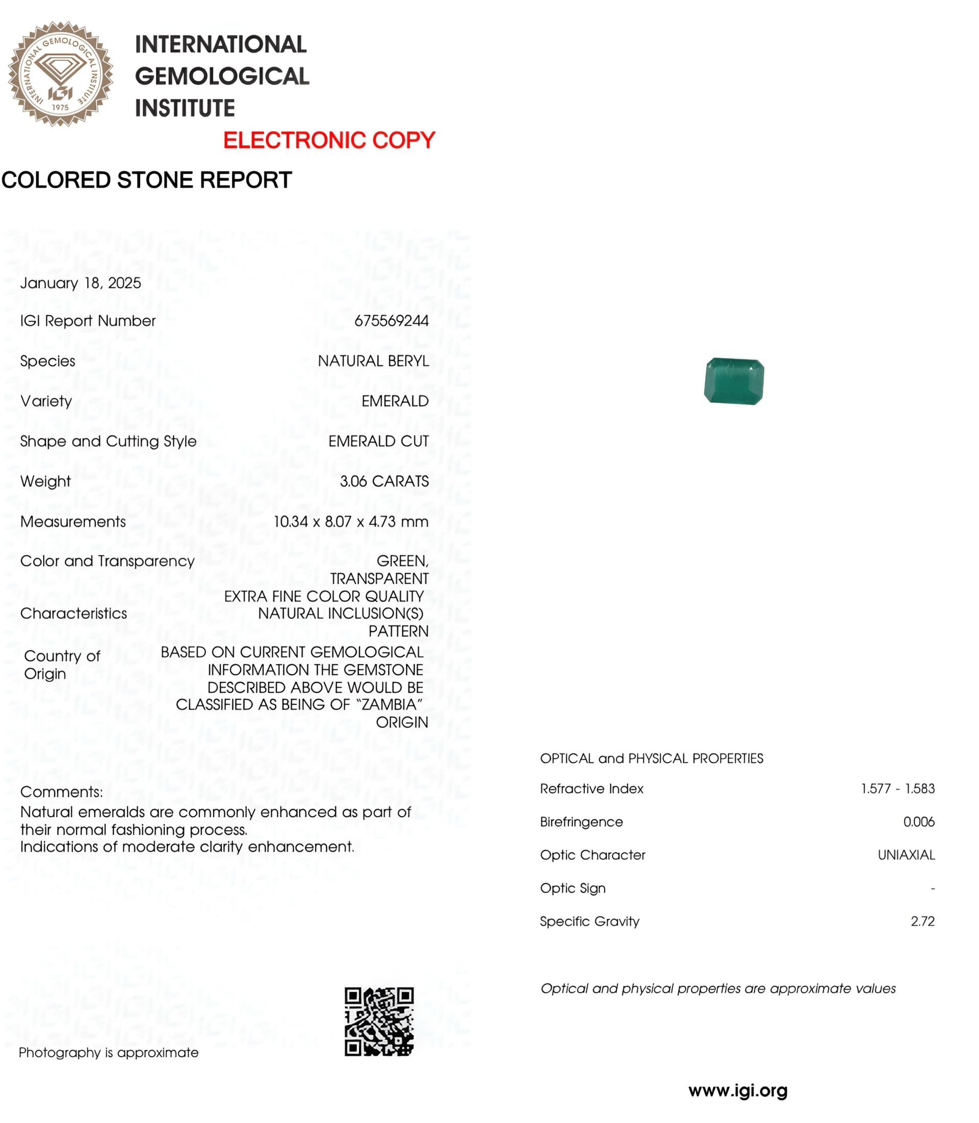 products/3322/559BB444-C325-4902-8A6A-562200975DF7.jpeg - Smaragd 3.06 ct - Zlatara Petrović Beograd