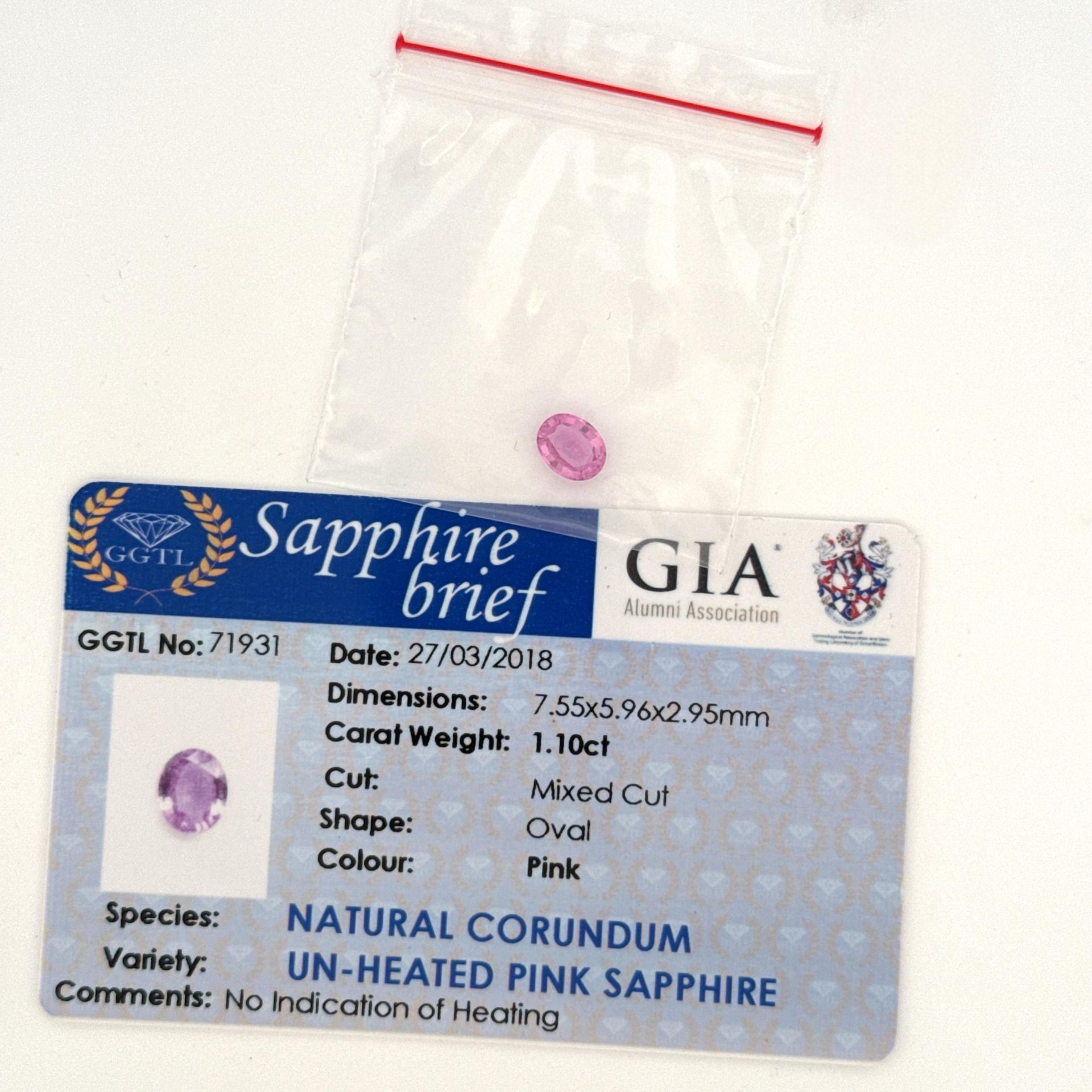 products/3324/399A0AA9-3CF4-4A47-9133-0352ADC67045.jpeg - Pink safir 1,10ct - Zlatara Petrović Beograd