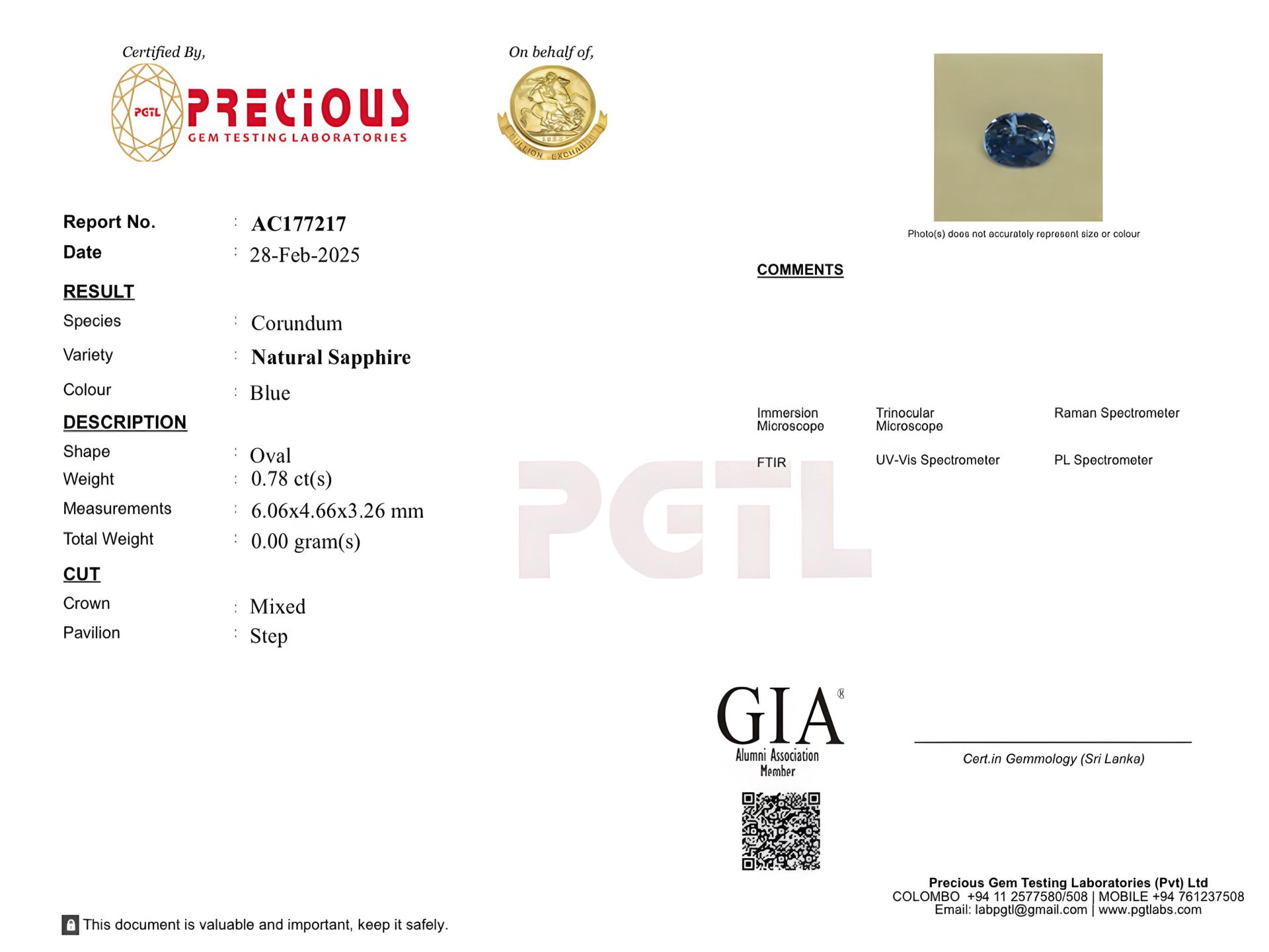 products/3333/3B939203-01F8-41F4-8E6D-750410F23746.jpeg - Plavi safir 0,78 - Zlatara Petrović Beograd