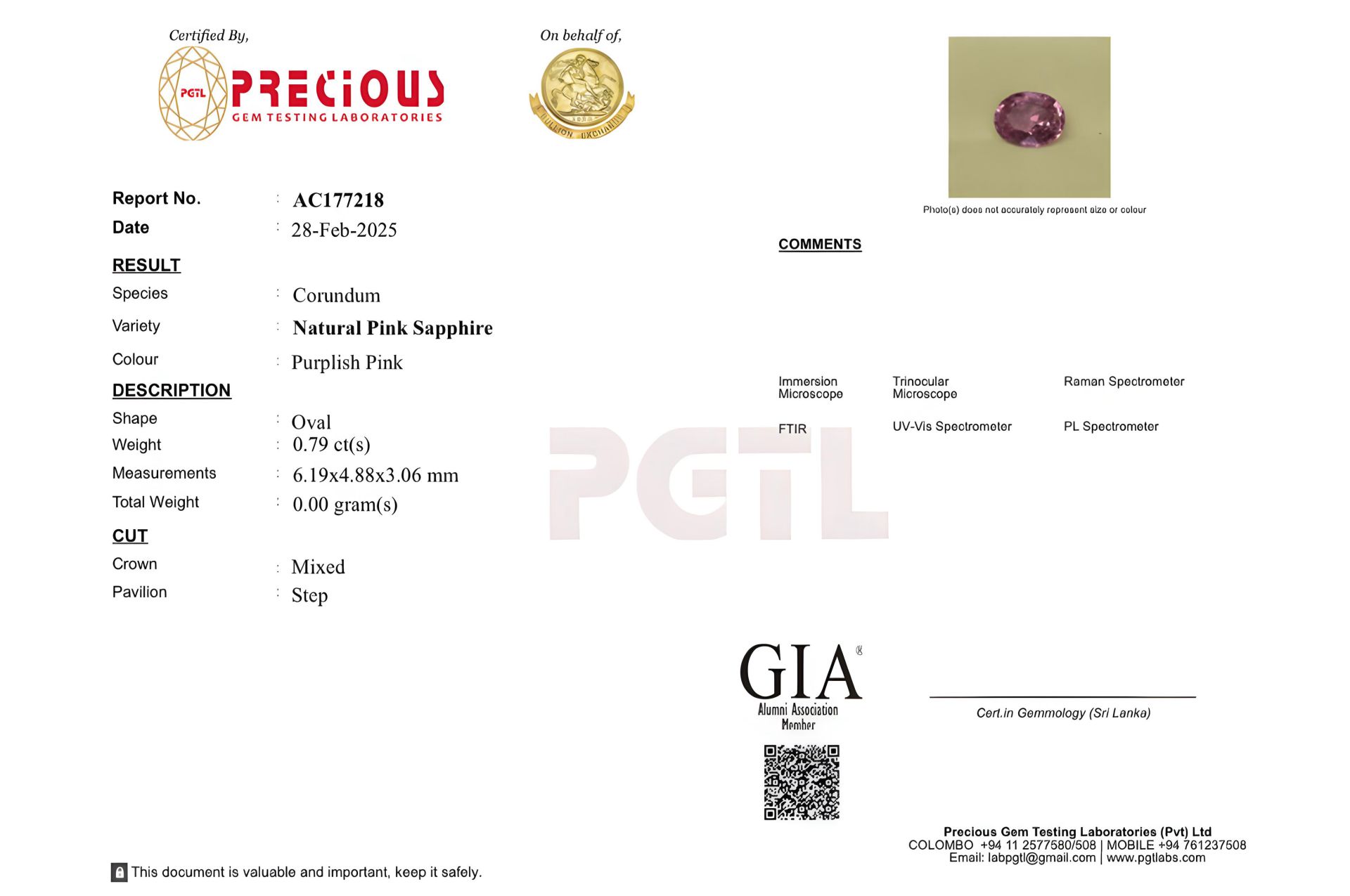 products/3335/01A526D3-1BEC-4719-BABF-BF292E2E10D7.jpeg - Pink safir 0,78ct - Zlatara Petrović Beograd