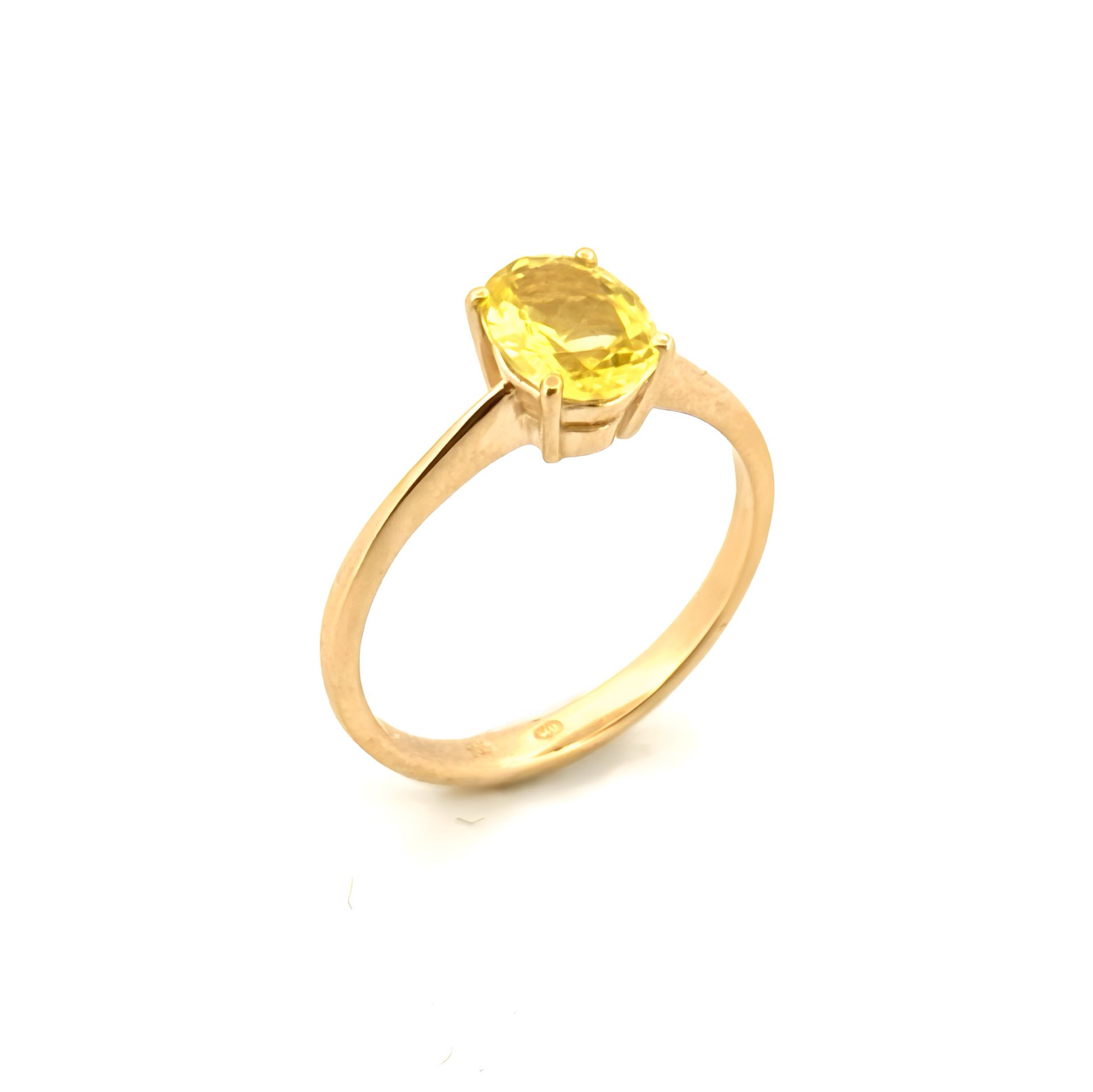 Zlatni prsten sa žutim safirom - Zlatara Petrović Beograd