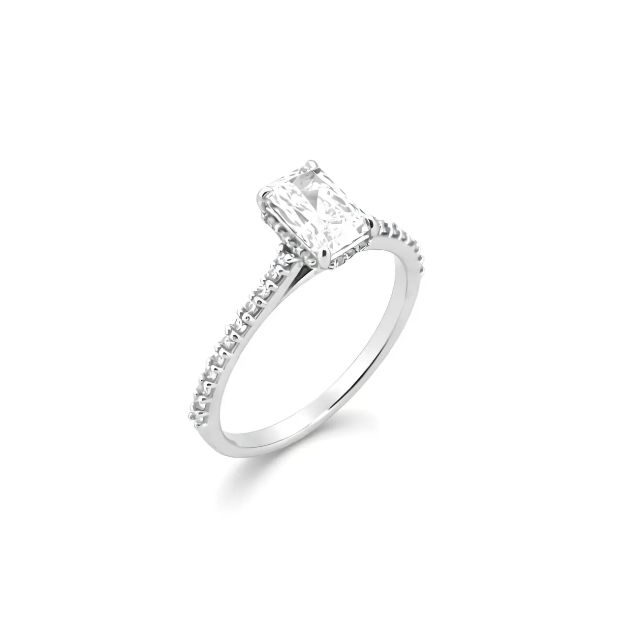 Prsten sa laboratorijskim dijamantima radiant cut tcw 1.32 ct