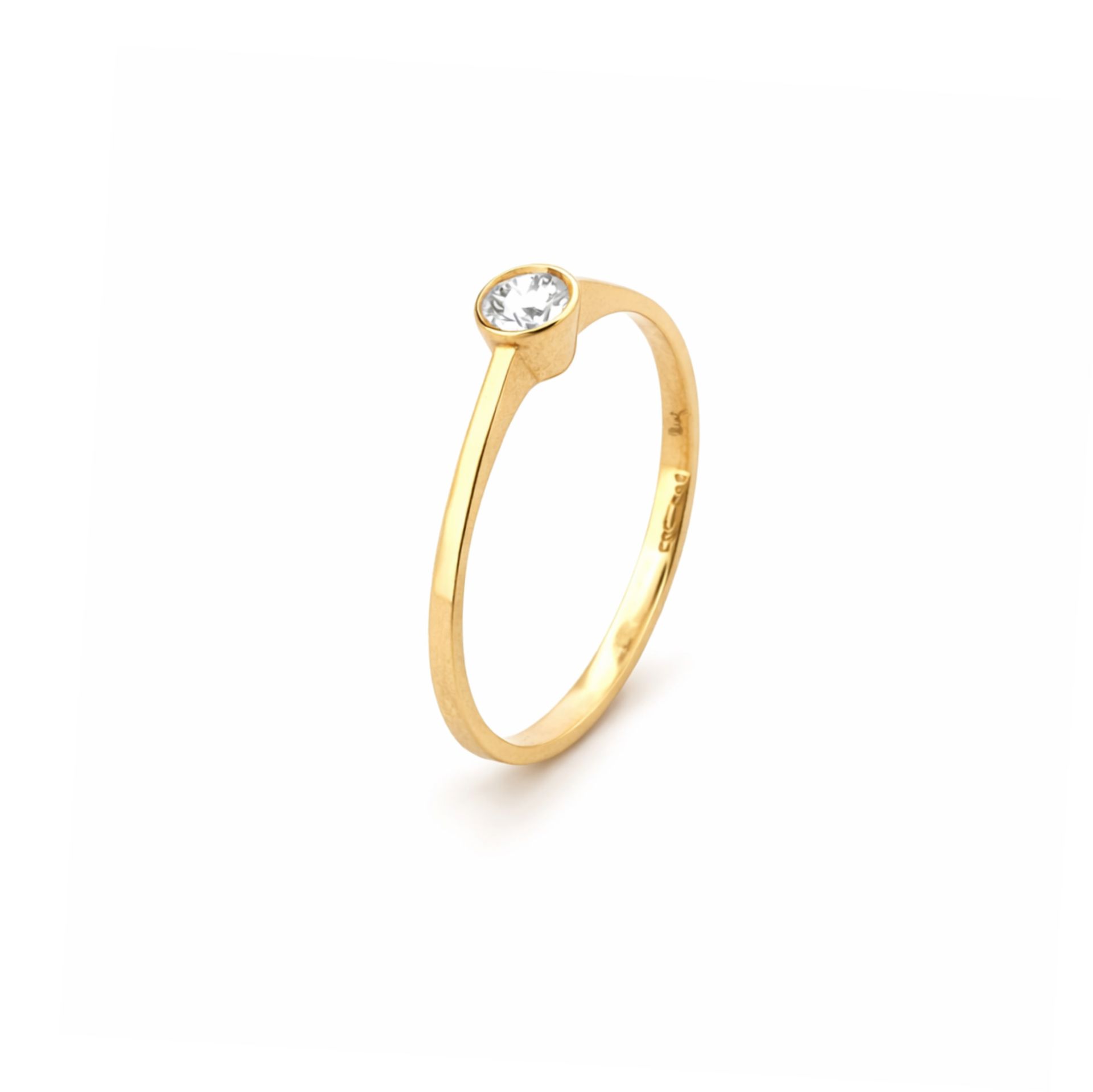 Prsten od žutog zlata sa brilijantom - Zlatara Petrović Beograd