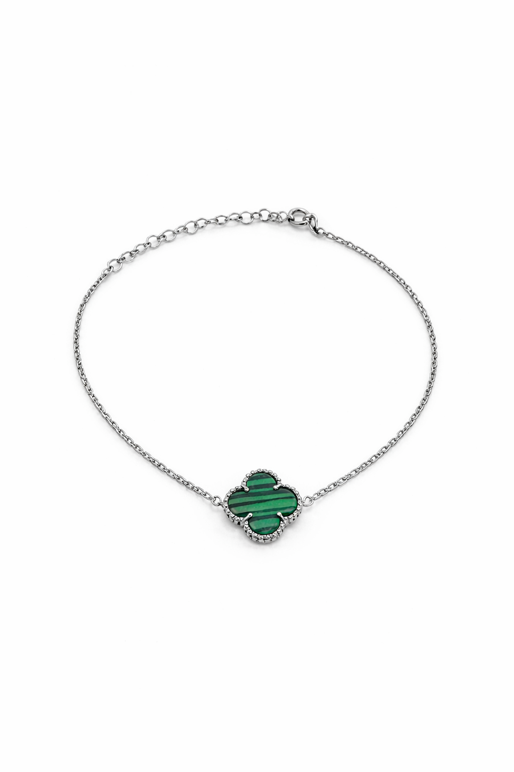 Srebrna narukvica sa malahitom - Zlatara Petrović Beograd