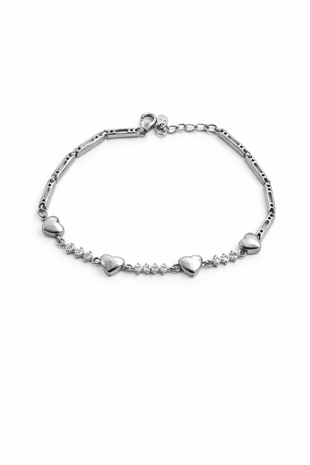 Srebrna narukvica sa srcima - Zlatara Petrović Beograd