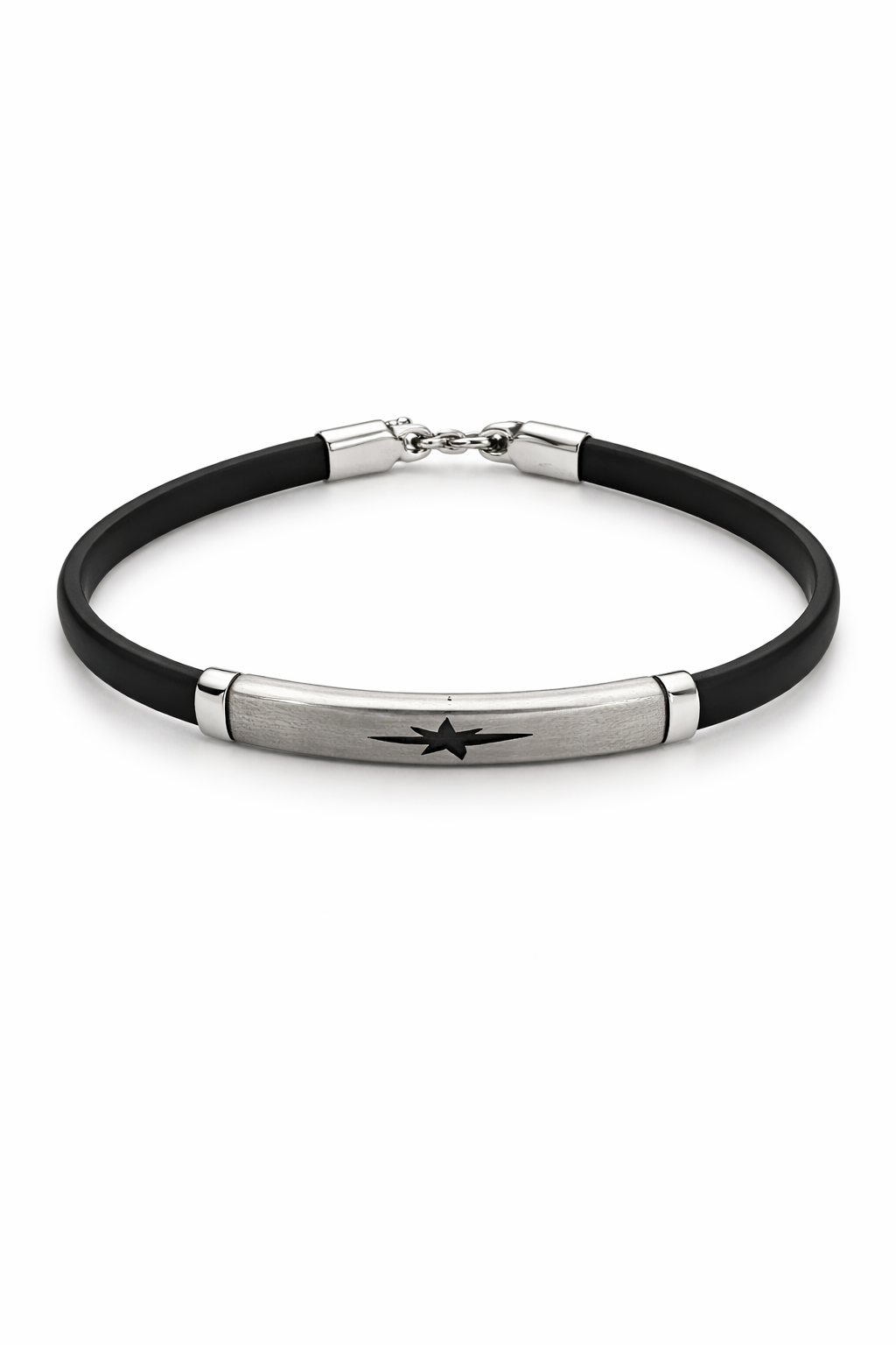 Srebrna narukvica sa kaučukom - Zlatara Petrović Beograd