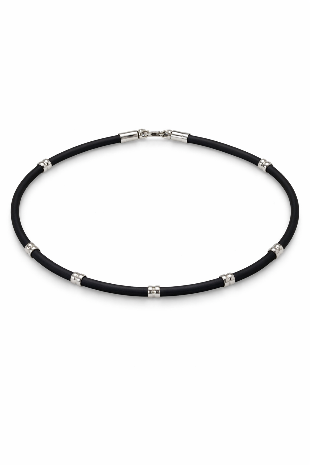 Srebrna ogrlica sa kaučukom - Zlatara Petrović Beograd