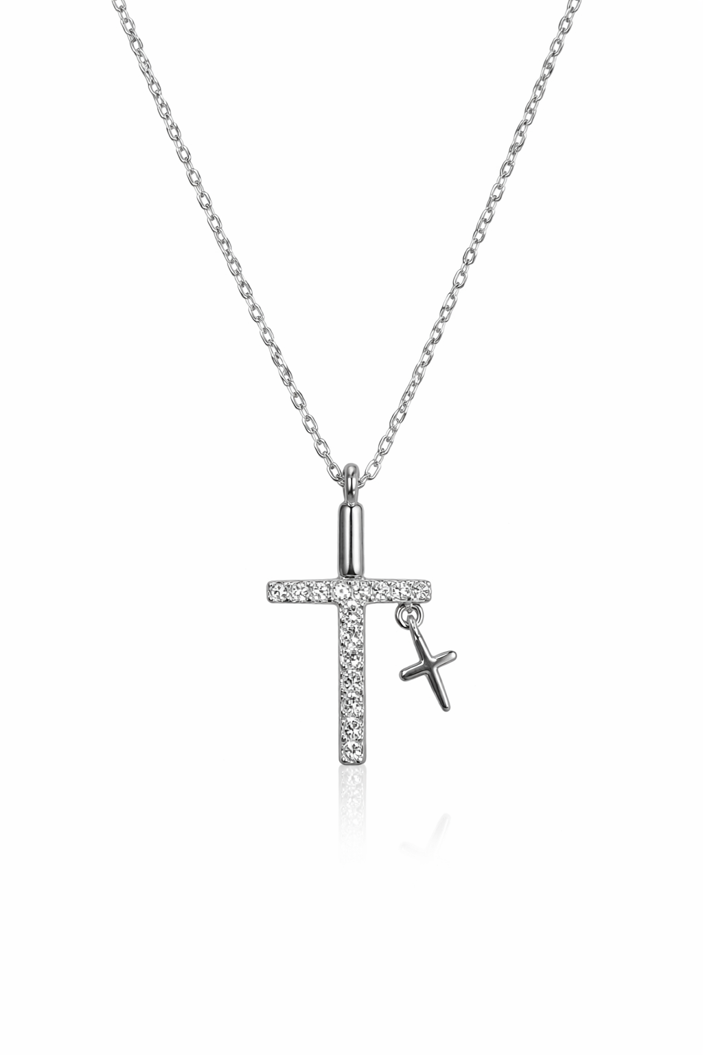 Srebrna ogrlica sa dva krstića - Zlatara Petrović Beograd