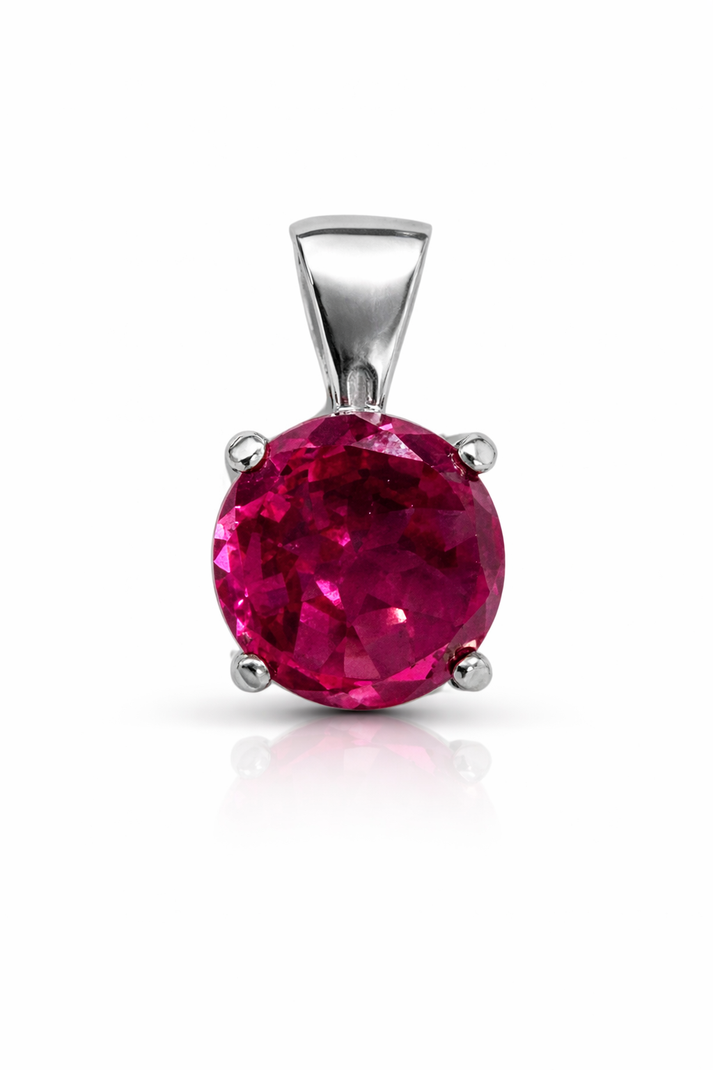 Srebrni privezak sa roze cirkonom - Zlatara Petrović Beograd