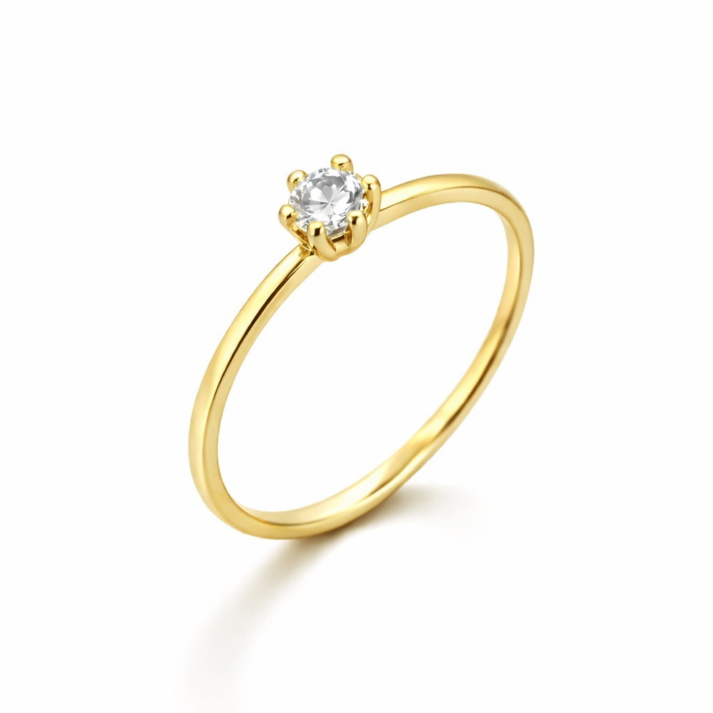 Prsten od žutog zlata sa brlijantom - Zlatara Petrović Beograd
