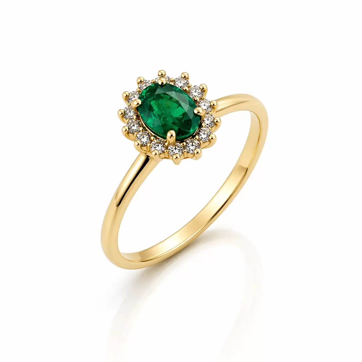 Zlatni prsten sa smaragdom 0,43 ct