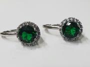 Srebrne mindjuse sa okruglim emeraldom